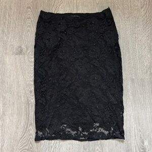 Sisley Black Lace Pencil Skirt